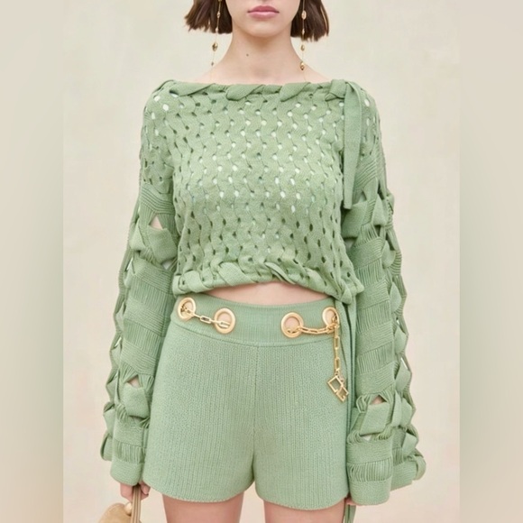 Cult Gaia Odette Knit Top Mint